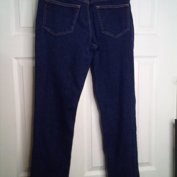 Lands' End Women's Straight Leg Jeans - Dark Blue - Picture 9 of 13